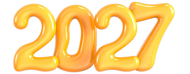 Yellow Number 2027 3D