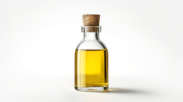 Isolated olive oil bottle against a white background