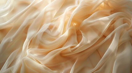 Obraz premium Soft, flowing fabric in warm, neutral tones creating a luxurious and elegant background. Perfect for texture, fashion, and design concepts.