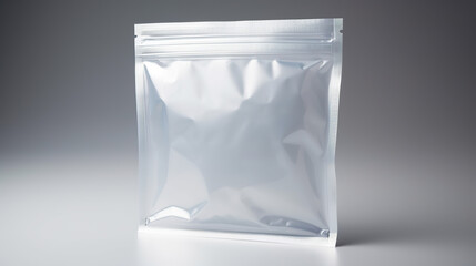 Isolated plastic Zipper pouch against a Grey Gradient background