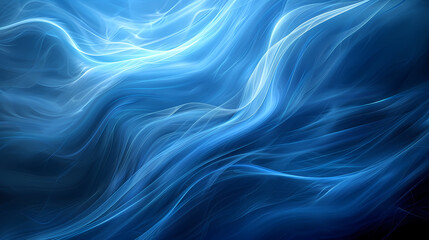 Fototapeta premium Abstract Blue Waves - Flowing, Smooth, and Dynamic Fluid Art