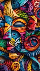 A Close-up Shot of a Abstract group of people with modern, colorful gradients
