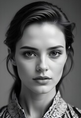 Fototapeta premium Beautiful and elegant female front view photo, beauty wallpaper