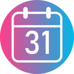 Red and blue gradient calendar day 