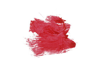 Fototapeta premium Red watercolor paint brush stroke isolated on transparent background. art and watercolor painting concept.