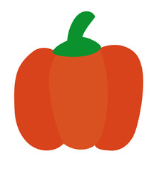 Red paprika Pepper. Vegetable Vegan raw. Vegetarian food. Farm market product. Vector flat illustration.