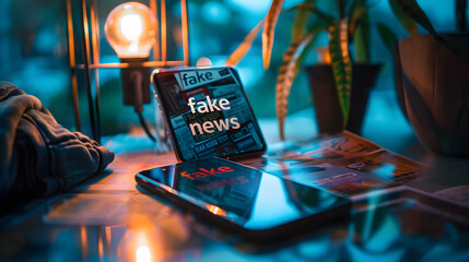 The smartphone with fake news