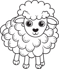 Cute Sheep Doodle Coloring Page Character