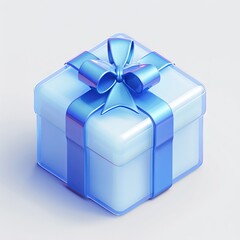 blue gift box with ribbon