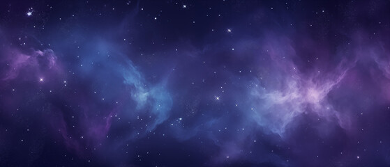 Fototapeta premium Ethereal Blue and Purple Nebula in Deep Space