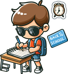 Fototapeta premium Back to School day student character for an also vector design