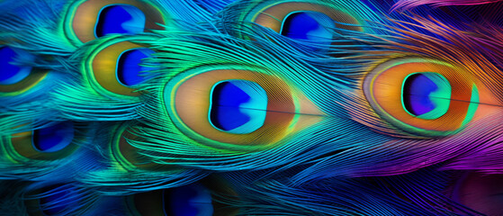 Obraz premium Brilliant Peacock Feather Arrangement