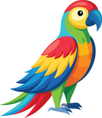 A cartoon Macaw with its wings spread out.