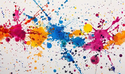 Naklejka premium Colorful ink splatters