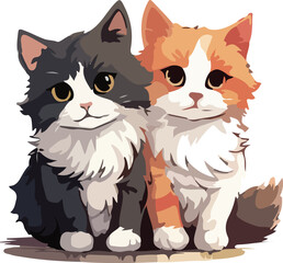 cat funny style vector design