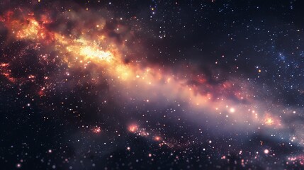 Close-Up View of Milky Way Galaxy, Stars, and Space Dust in Deep Universe