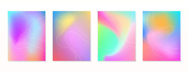 Fototapeta premium SET GRADIENT MESH LIQUID COLOR. POSTER BACKGORUND DESIGN VECTOR TEMPLATE GOOD FOR POSTER, WALLPAPER, COVER, FRAME, FLYER, SOCIAL MEDIA, GREETING CARD