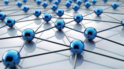 Abstract network connection with nodes