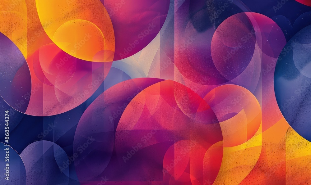 Poster gradient with bold abstract shapes