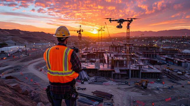 operador de dron en construcci&oacute;n obra civil