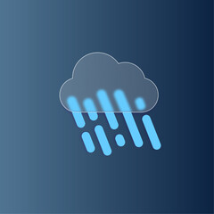 weather icon, vector image, weather, clouds, shower, weather forecast, glassmorphism