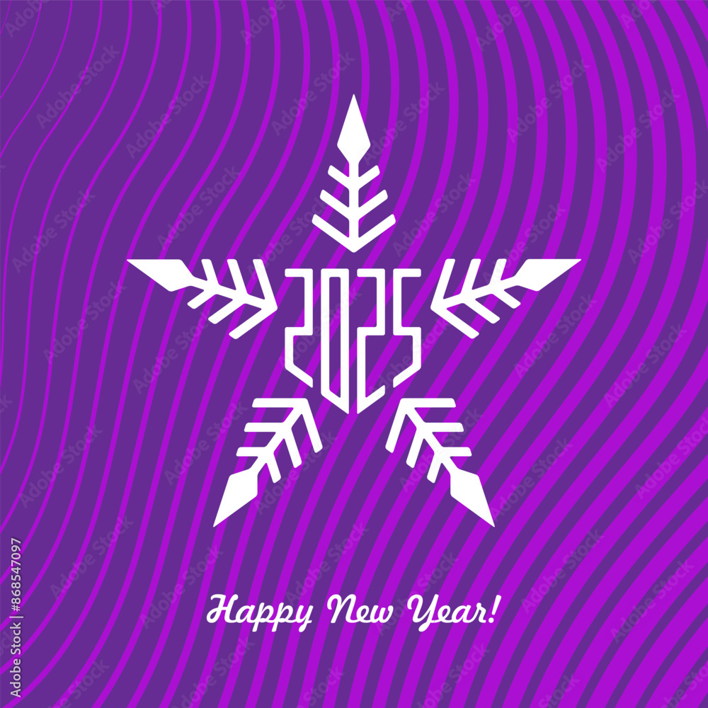 Poster a star in the form of a snowflake. a snowflake in the shape of a star. 2025.