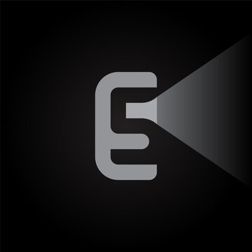 recommend clip art: A logo with an electric flashlight illuminating the space around. Logo with the letters E and S.