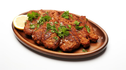 Isolated Turkish Kofta against a stark white background