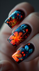 studio photo of manicure, various designs.