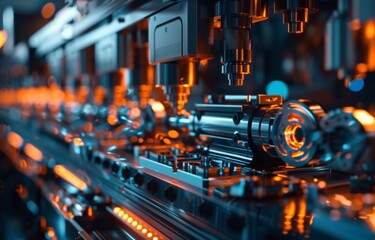 Fototapeta premium 3d metal moulding with cnc machine in factory