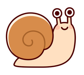 Cute cartoon snail drawing