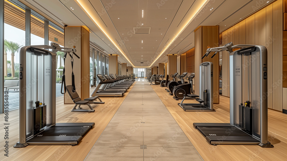 Sticker interior of a modern and luxurious gym