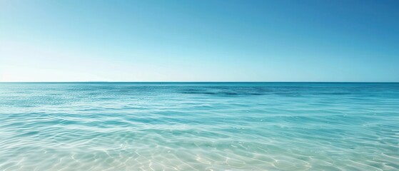 Obraz premium The ocean is calm and clear, with no visible waves