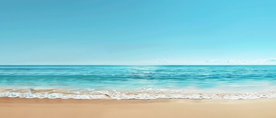 Obraz premium A beautiful blue ocean with a sandy beach