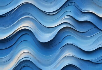 Fototapeta premium Wavy light blue, celeste, turquoise, sky color rought 3d concrete clay wall tezture texture background