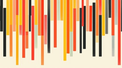 Abstract Art with Vertical Stripes in Red, Yellow, and Black