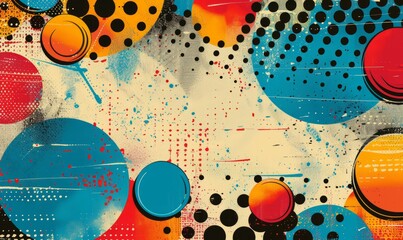 Obraz premium Bold comic book halftone dots in bright colors