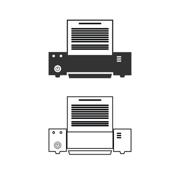 recommend clip art: Printer Icon Isolated on White. Office appliances and printing equipment