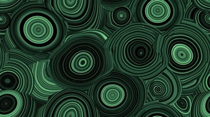 Abstract Green Concentric Circles Pattern