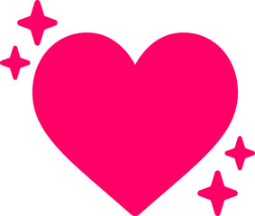 Pink Heart with Sparkles - Vector Graphic