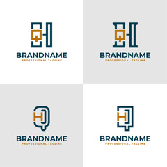 Elegant Letters HQ and QH Monogram Logo, suitable for business with QH or HQ initials