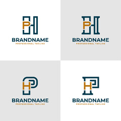 Elegant Letters HP and PH Monogram Logo, suitable for business with PH or HP initials