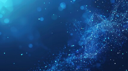 Abstract Blue and White Glowing Particles