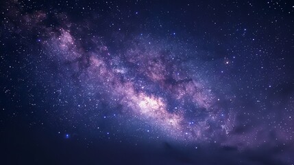 Panoramic View of Milky Way Galaxy Against Night Sky, Stunning Long Exposure Photography