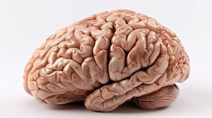 human brain on white background for medical purposes