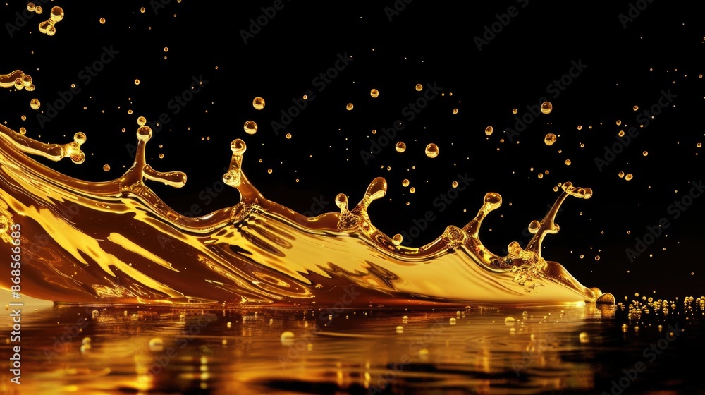 Poster a close-up shot of a liquid splashing on a surface, useful for representing movement and texture in 