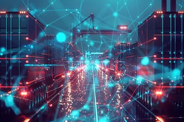 Smart logistics innovation in global distribution network with ai in large warehouse center