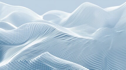 Abstract 3D Wavy Lines Background