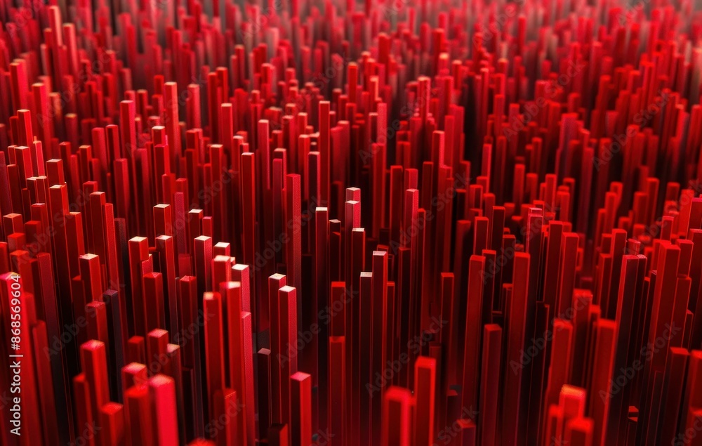 Aufkleber red abstract background with numerous small red sticks for artistic design or creative projects