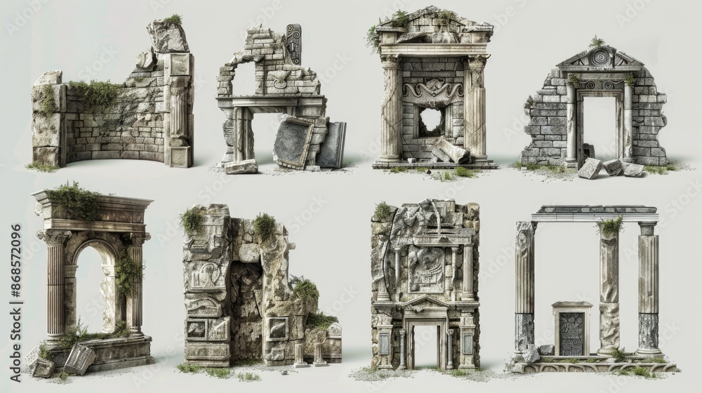 Poster a row of abandoned buildings, once structures with purpose and life, now stand empty and still